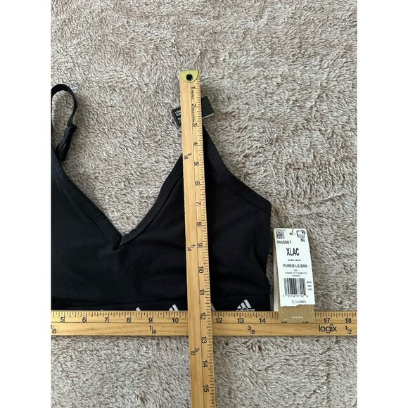 Adidas Purebare Light-Support Bra HA0067 - Black XL New - Picture 10 of 14